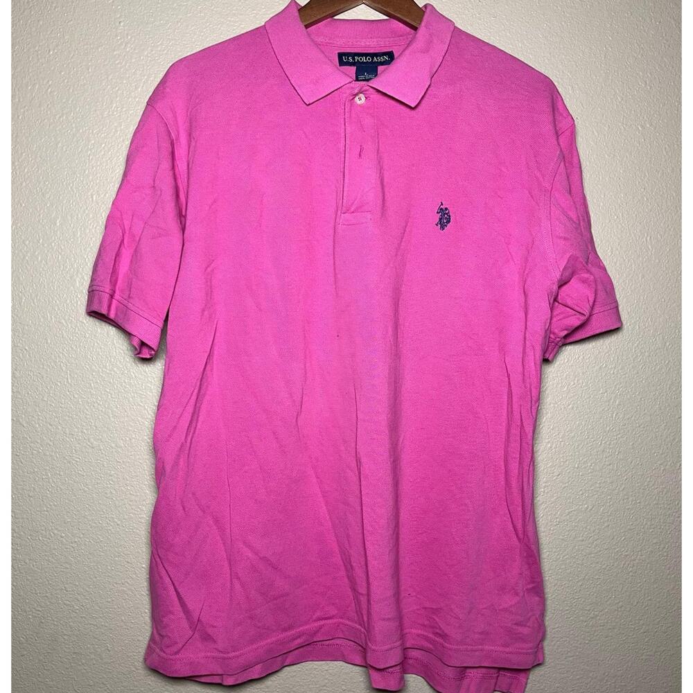 💗 U.S. Polo Assn. 🏇 Classic Pink Polo Shirt – L